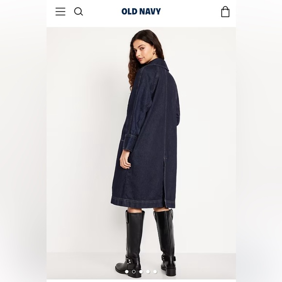 Old Navy Dark Blue Denim Coat - Picture 2 of 5